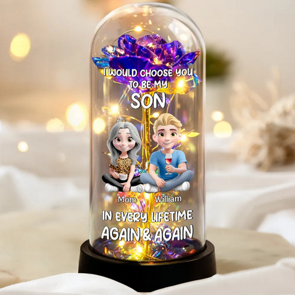 Choose You To Be My Daughter - Personalized Everlasting Rose Dome Lamp