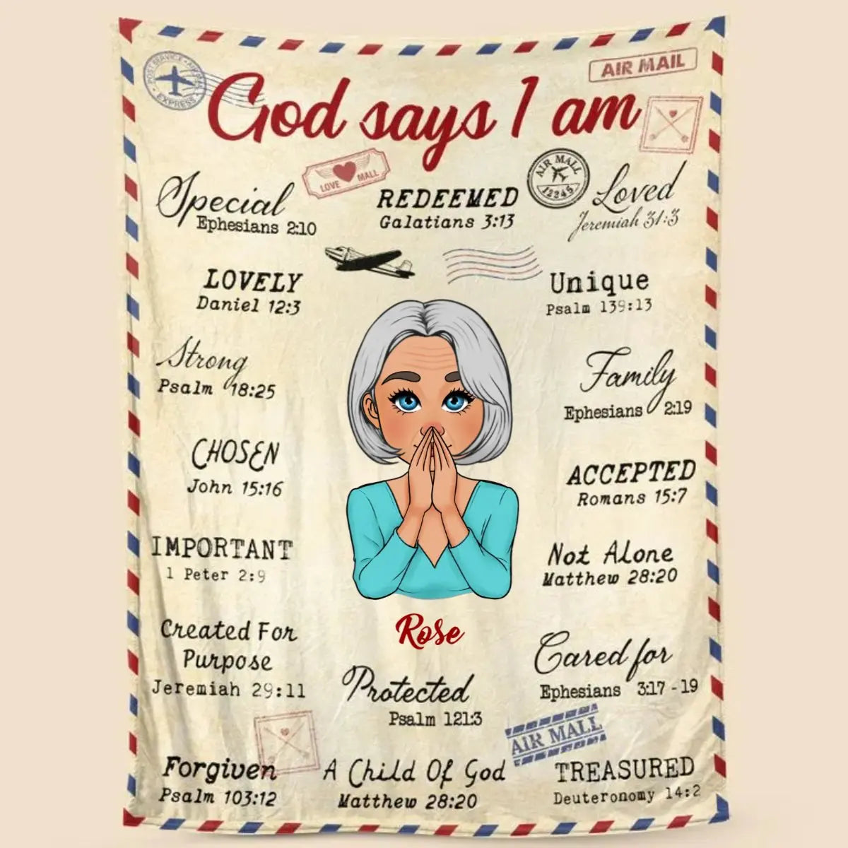 Christian - God Says I Am - Meaningful Gifts for Birthday - Personalized Blanket (TL) Blanket The Next Custom Gift