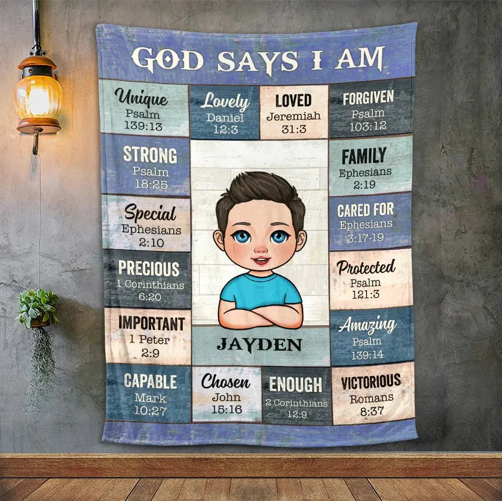 Christian - God Says I Am Pink Photo,Meaningful Gifts for Birthday - Personalized Blanket (TC) Blanket The Next Custom Gift