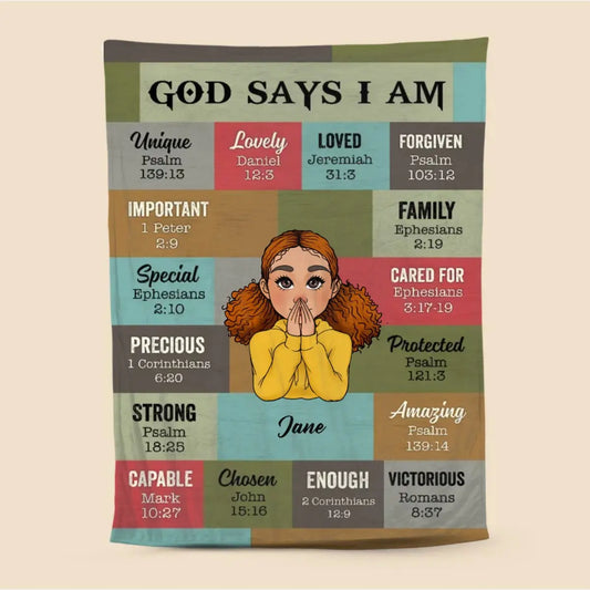 Christian - God Says I Am Vintage, Meaningful Gift For Birthday - Personalized Blanket (VT) Blanket The Next Custom Gift