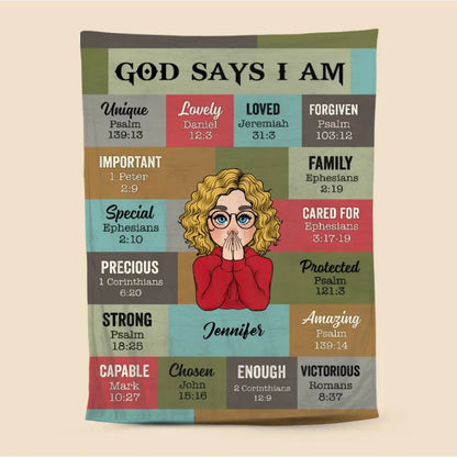 Christian - God Says I Am Vintage, Meaningful Gift For Birthday - Personalized Blanket (VT) Blanket The Next Custom Gift