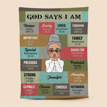 Christian - God Says I Am Vintage, Meaningful Gift For Birthday - Personalized Blanket (VT) Blanket The Next Custom Gift
