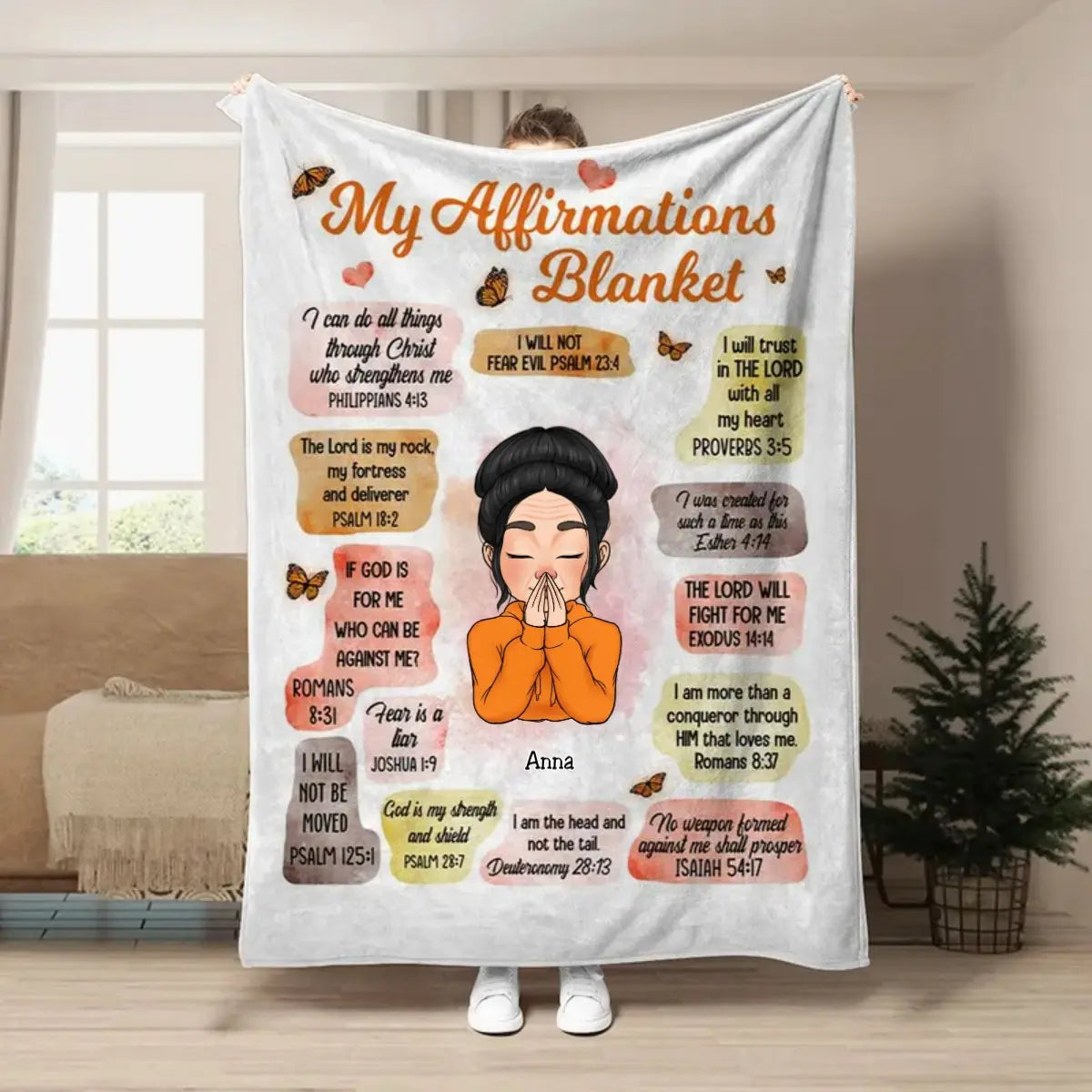 Christian -My Affirmations - Personalized Blanket (TL) Blanket The Next Custom Gift