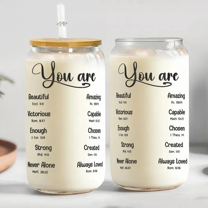 Christian - You Are Christian Gifts For Women Birthday Gifts - Personalized Glass Can - The Next Custom Gift  Glass Can