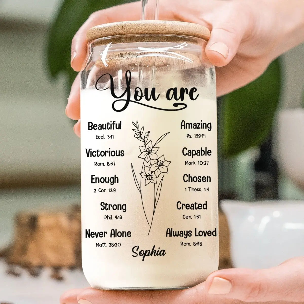 Christian - You Are Christian Gifts For Women Birthday Gifts - Personalized Glass Can - The Next Custom Gift  Glass Can