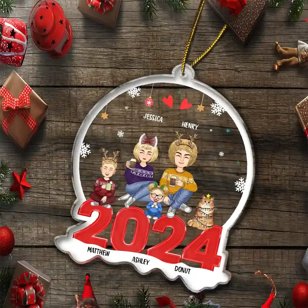 Christmas 2024 Family - Personalized Custom Shaped Acrylic Ornament Ornament The Next Custom Gift