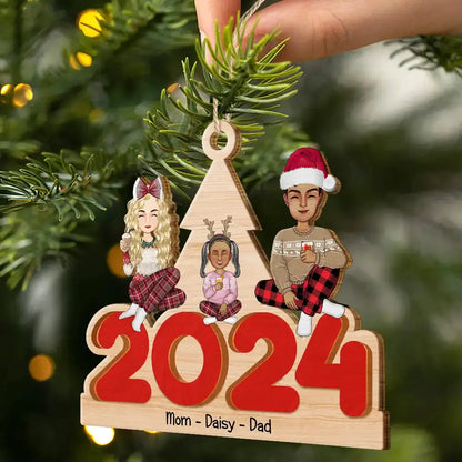 Christmas 2024 Family - Personalized Wooden Cutout Ornament Ornament The Next Custom Gift