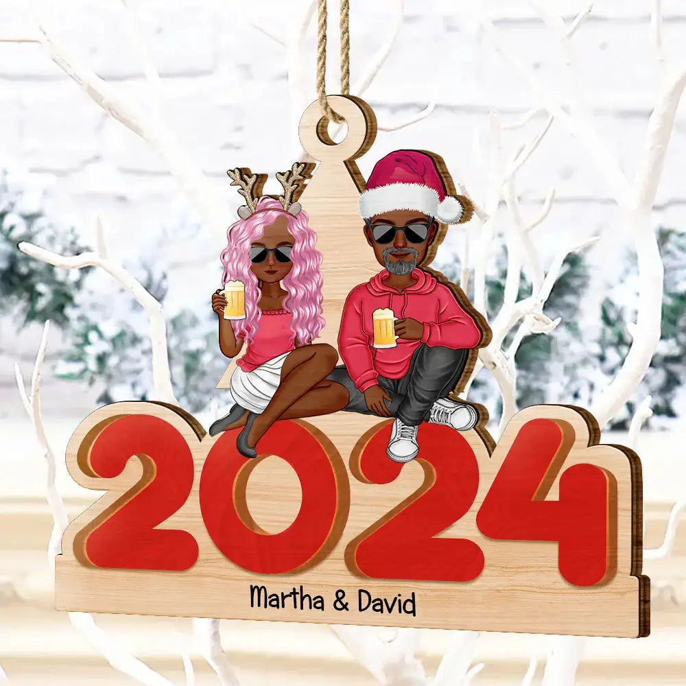 Christmas 2024 Family - Personalized Wooden Cutout Ornament Ornament The Next Custom Gift