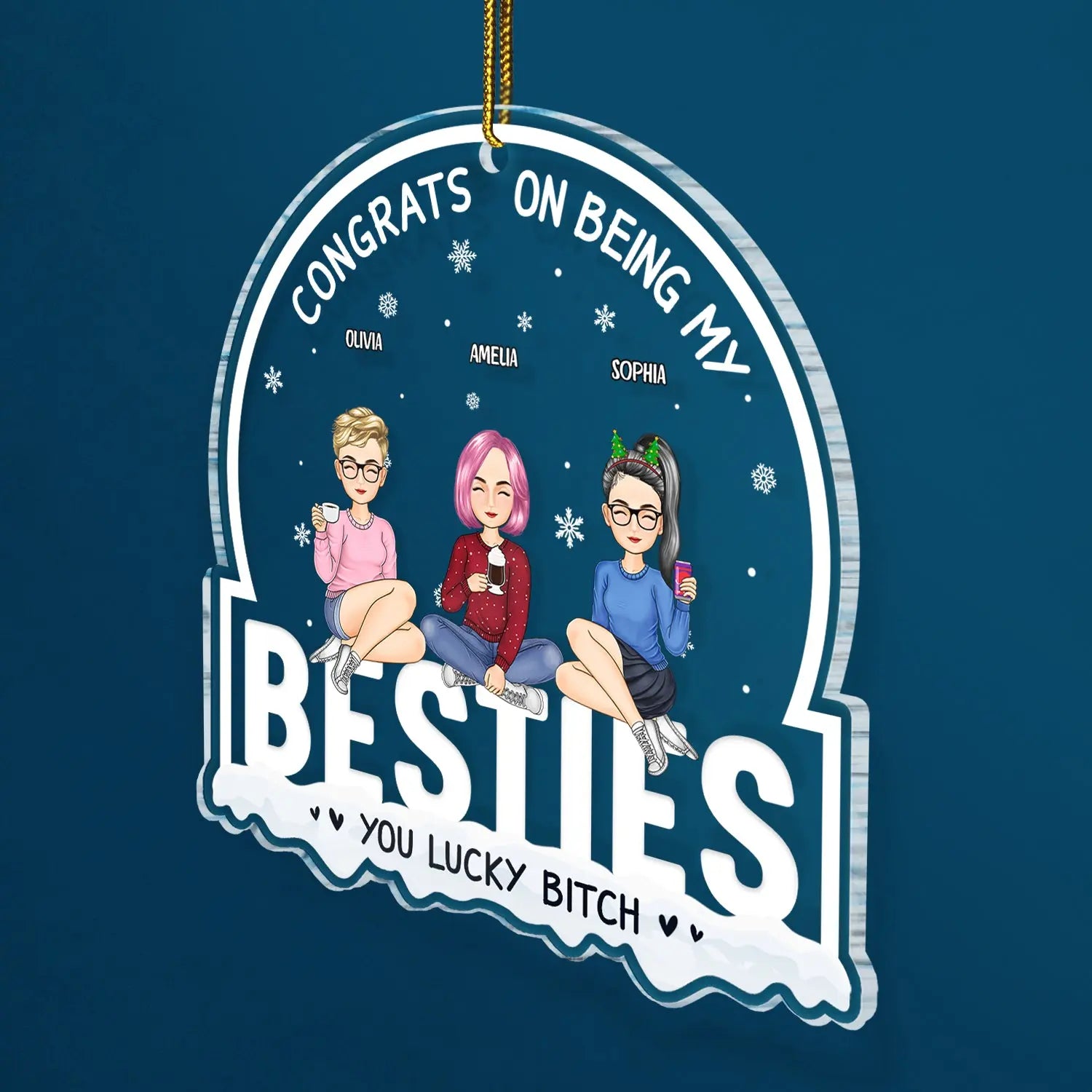 Christmas Congrats On Being My Bestie - Gift For Bestie - Personalized Custom Shaped Acrylic Ornament ornament The Next Custom Gift