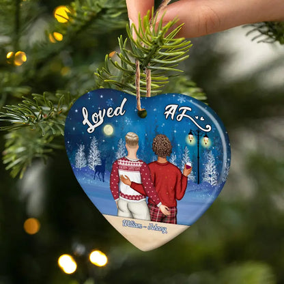 Christmas Couple Married AF - Personalized Custom Heart Ceramic Ornament ornament The Next Custom Gift