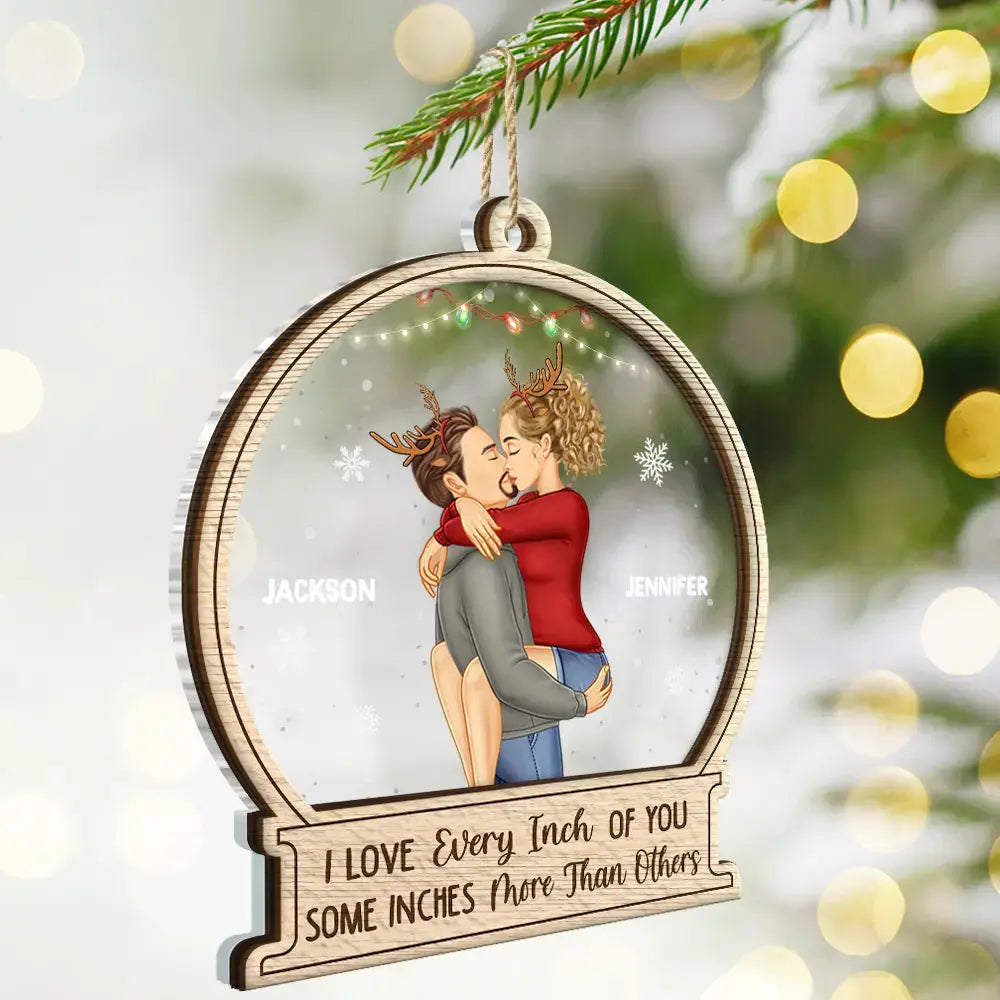 Christmas Couple Sideview Every Inch Of You - Personalized 2-Layered Mix Ornament Ornament The Next Custom Gift