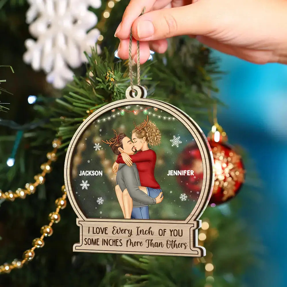 Christmas Couple Sideview Every Inch Of You - Personalized 2-Layered Mix Ornament Ornament The Next Custom Gift