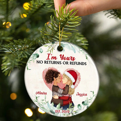 Christmas Family Couple Together Since Husband And Wife - Gift For Couples - Personalized Custom Circle Ceramic Ornament ornament The Next Custom Gift