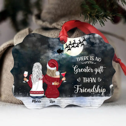 Christmas Gifts - Best Friends Gifts - Up to 3 Girls - There is no greater gift than friendship (Custom Ornaments For Women) - Personalized Ornament ornament The Next Custom Gift