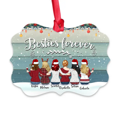 Christmas Gifts - Up To 9 Women - Custom Ornaments - Besties forever (Christmas Gifts For Women) - Personalized Ornament ornament The Next Custom Gift