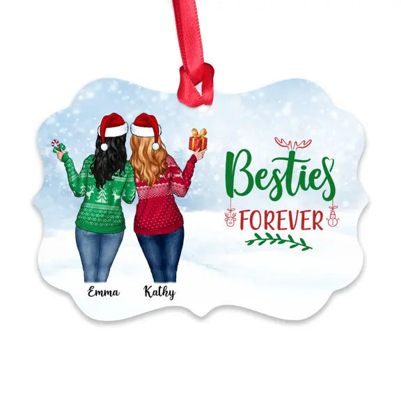 Christmas Girl - Besties Forever - Personalized Ornament - Personalized Ornament ornament The Next Custom Gift