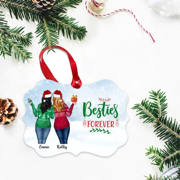 Christmas Girl - Besties Forever - Personalized Ornament - Personalized Ornament ornament The Next Custom Gift