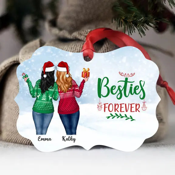 Christmas Girl - Besties Forever - Personalized Ornament - Personalized Ornament ornament The Next Custom Gift