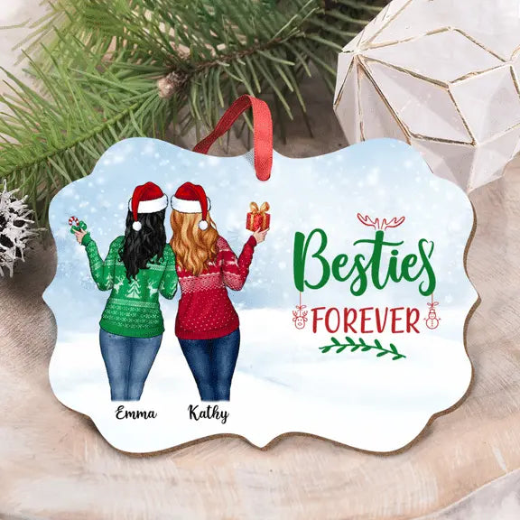 Christmas Girl - Besties Forever - Personalized Ornament - Personalized Ornament ornament The Next Custom Gift