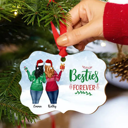 Christmas Girl - Besties Forever - Personalized Ornament - Personalized Ornament ornament The Next Custom Gift