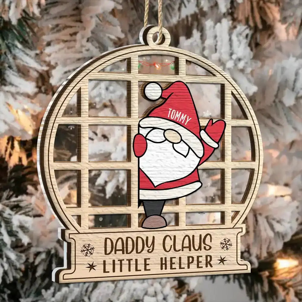 Christmas Gnome Nana Claus Little Helpers - Personalized 2-Layered Mix Ornament New! in Ornament ornament The Next Custom Gift