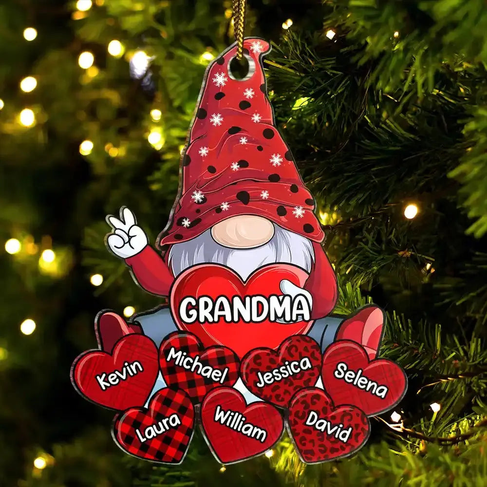 Christmas Grandma's Little Sweethearts - Personalized Cutout Acrylic Ornament ornament The Next Custom Gift