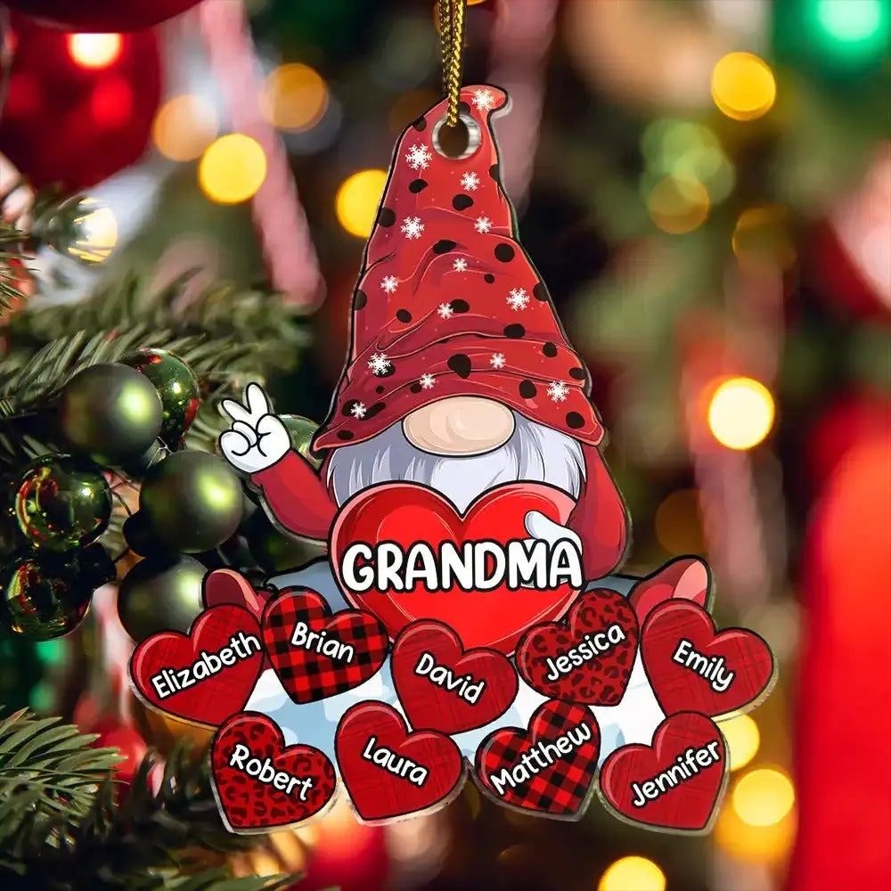 Christmas Grandma's Little Sweethearts - Personalized Cutout Acrylic Ornament ornament The Next Custom Gift