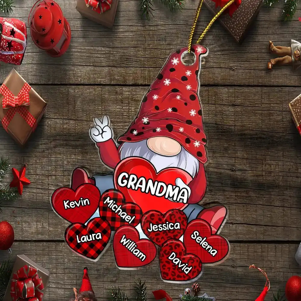 Christmas Grandma's Little Sweethearts - Personalized Cutout Acrylic Ornament ornament The Next Custom Gift