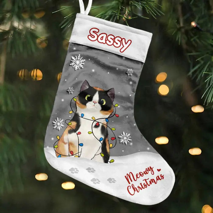 Christmas Is So Much Fun When You Are A Cat - Cat Christmas Costumes - Personalized Christmas Stocking (AB) Christmas Stocking The Next Custom Gift