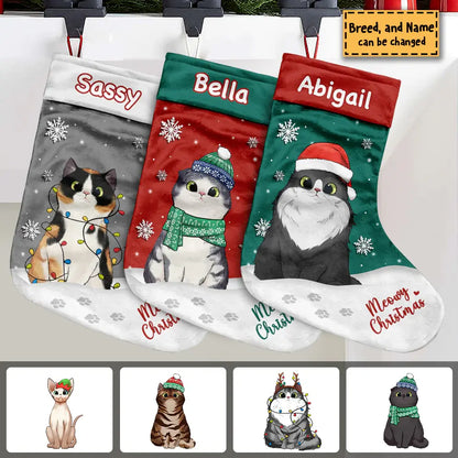 Christmas Is So Much Fun When You Are A Cat - Cat Christmas Costumes - Personalized Christmas Stocking (AB) Christmas Stocking The Next Custom Gift