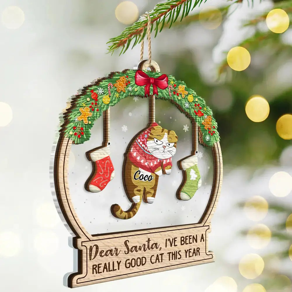 Christmas Is This Jolly Enough Hanging Cats - Personalized 2-Layered Mix Ornament Ornament The Next Custom Gift