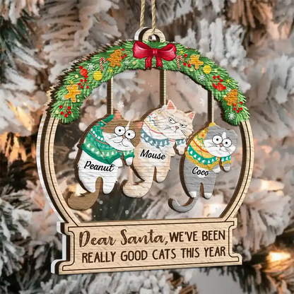 Christmas Is This Jolly Enough Hanging Cats - Personalized 2-Layered Mix Ornament Ornament The Next Custom Gift