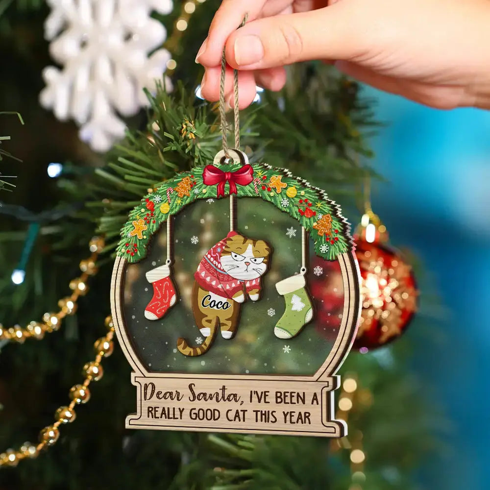 Christmas Is This Jolly Enough Hanging Cats - Personalized 2-Layered Mix Ornament Ornament The Next Custom Gift