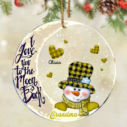 Christmas Snowman Nana Mom Sweet Heart Kids Personalized Ornament On The Moon ornament The Next Custom Gift