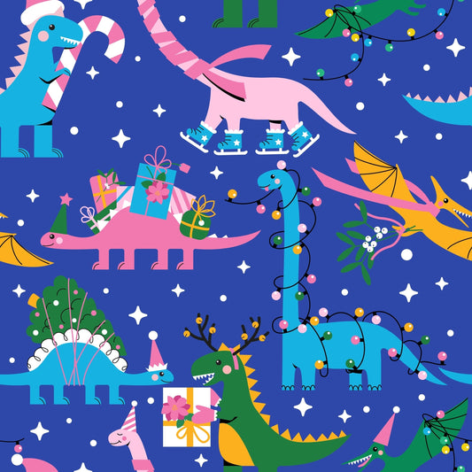 Peggy Swing Dress in Christmas Dino's - Preorder for dispatch 29th November