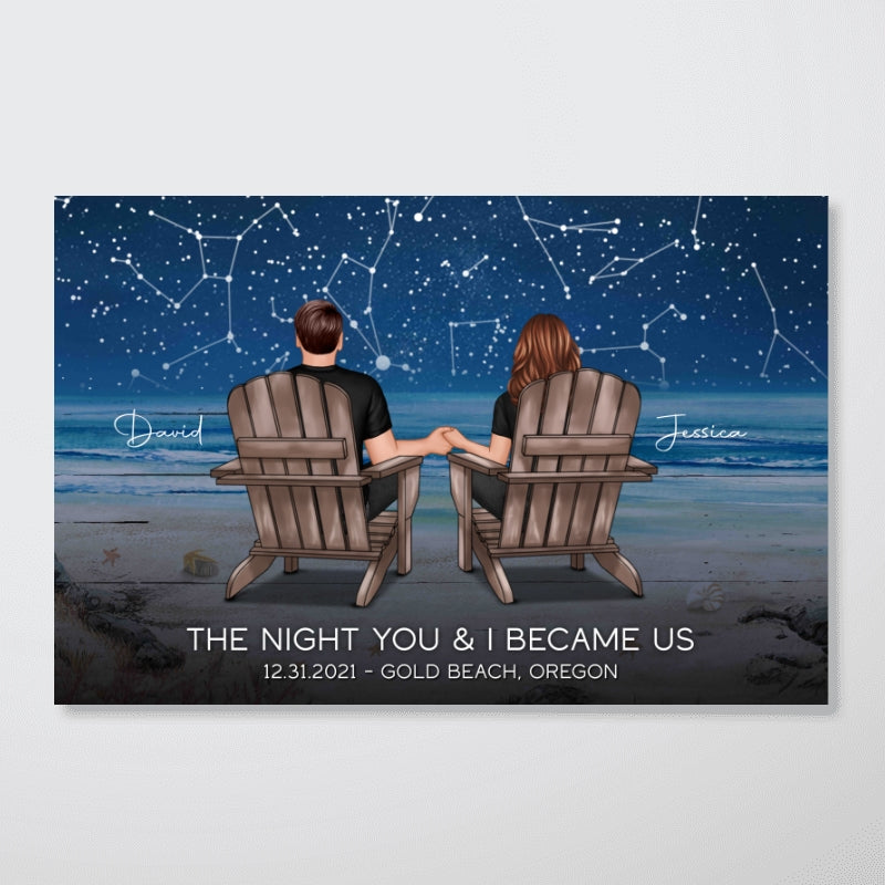 Eternal Love Couple Custom Star Map Landscape Personalized Poster, Heartfelt 2025 Anniversary Gift Wedding Gift For Couple, Husband, Wife, Dad, Mom