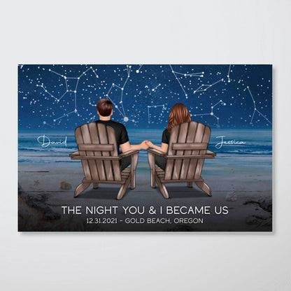 Eternal Love Couple Custom Star Map Landscape Personalized Poster, Heartfelt 2025 Anniversary Gift Wedding Gift For Couple, Husband, Wife, Dad, Mom
