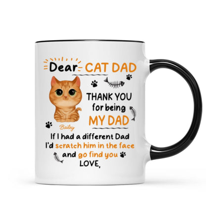 Watercolor Cute Cats Dear Cat Dad Thank You Gift For Cat Dad Cat Lovers Personalized Mug
