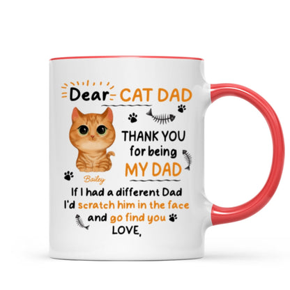 Watercolor Cute Cats Dear Cat Dad Thank You Gift For Cat Dad Cat Lovers Personalized Mug