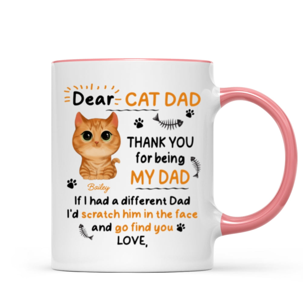 Watercolor Cute Cats Dear Cat Dad Thank You Gift For Cat Dad Cat Lovers Personalized Mug