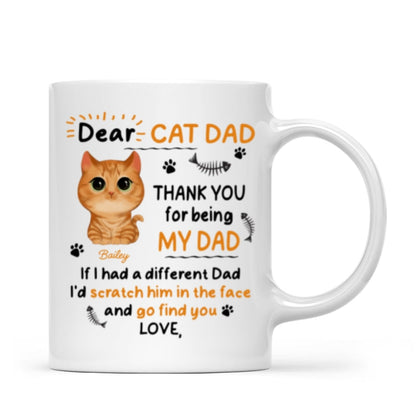Watercolor Cute Cats Dear Cat Dad Thank You Gift For Cat Dad Cat Lovers Personalized Mug