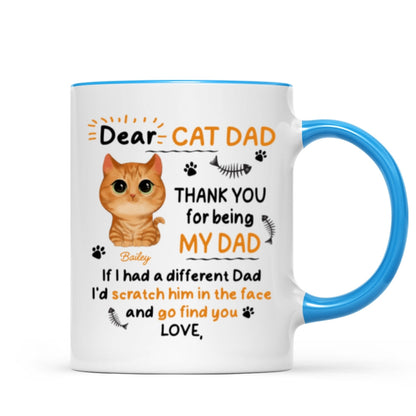 Watercolor Cute Cats Dear Cat Dad Thank You Gift For Cat Dad Cat Lovers Personalized Mug