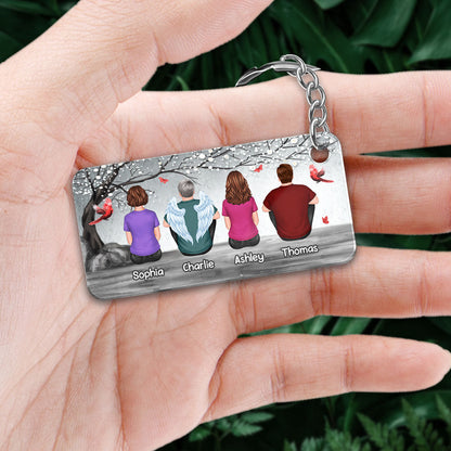 Cardinal Blossom Tree Always With You Whole Family Memorial Remembrance Gift Personalized Acrylic Keychain