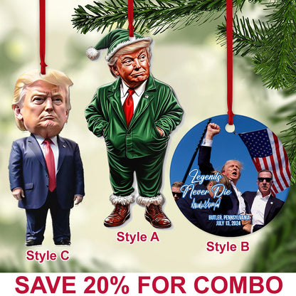 Trump Green Santa, Christmas Trump Acrylic Ornament | Perfect for Car & Christmas Tree Decor T1554 - GOP