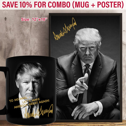 President Donald Trump Autographed Mug | Donald Trump Homage Mug | Donald Trump Fan Black Mug C922 - GOP