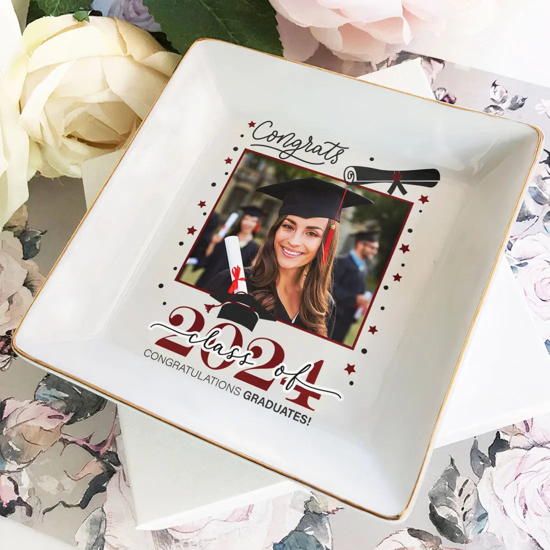 Congrats Graduation - Personalized Photo Jewelry Dish Dish The Next Custom Gift