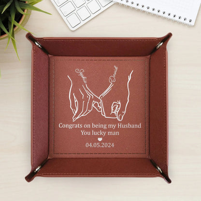 Congrats On Being My Husband - Personalized Leather Valet Tray  The Next Custom Gift