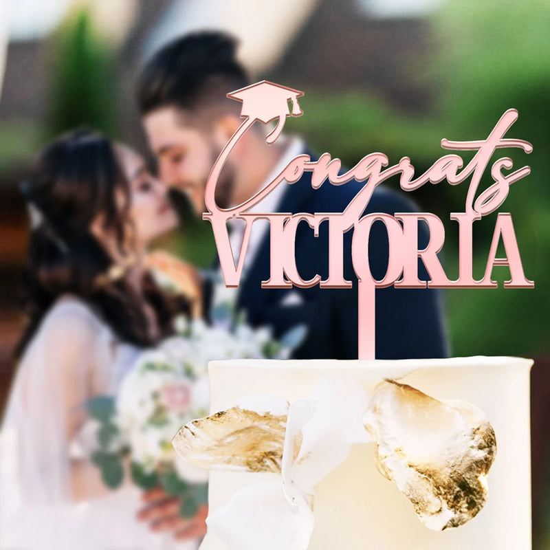 Congrats Graduation Name - Personalized Cake Topper