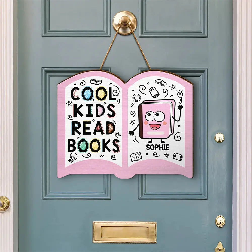 Cool Kids Read Books - Personalized Custom Shaped Wood Sign Wood Sign The Next Custom Gift