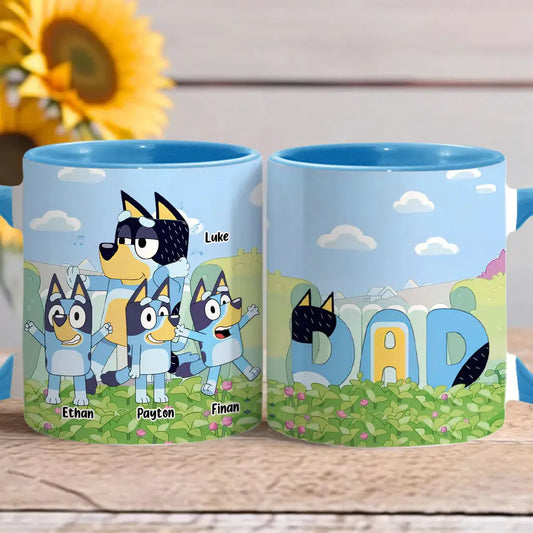 Cool Mum Cool Dad Cute Blue Dog - Personalized Mother Accent Mug Accent Mug The Next Custom Gift